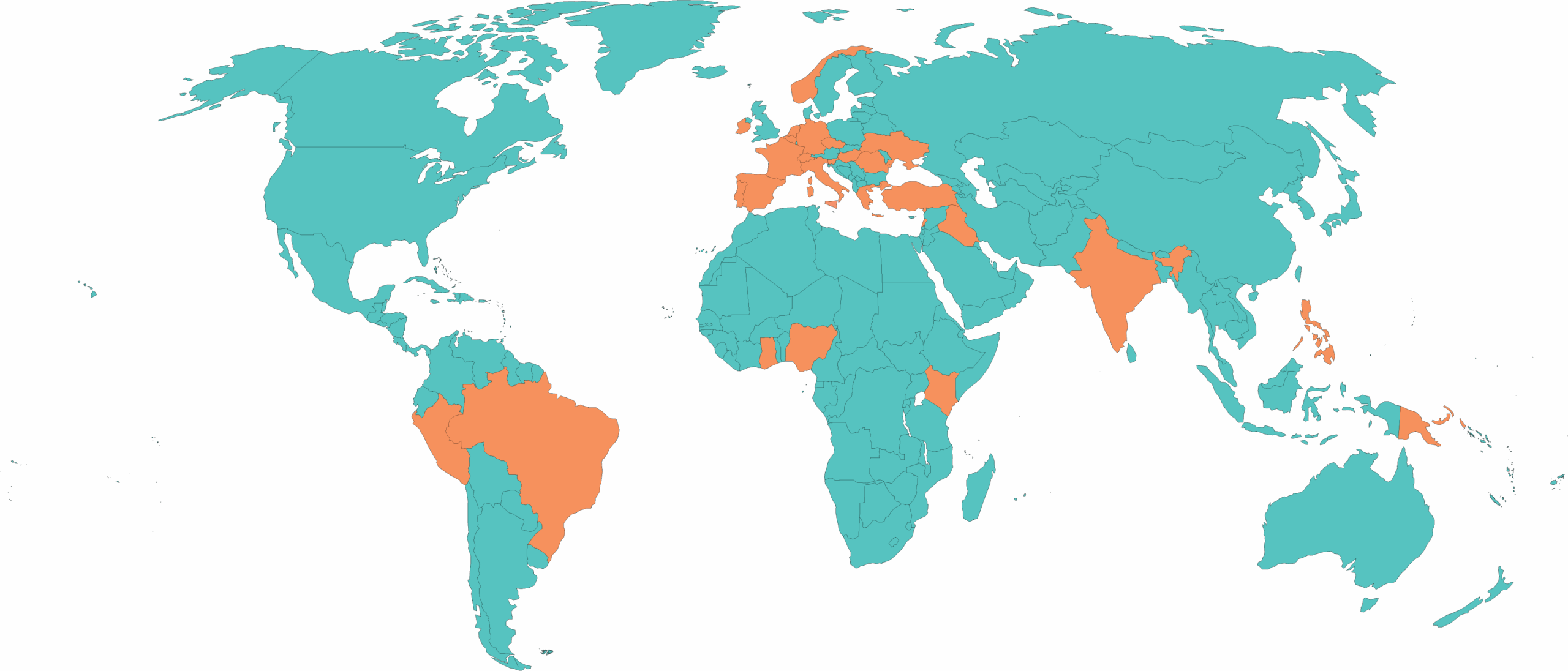 All cases mapped